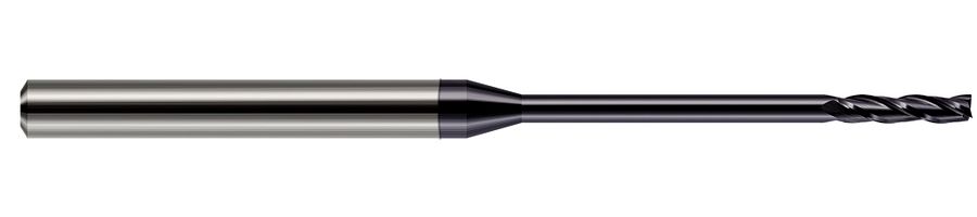 Picture of Harvey Tool 13685-C3 Dia 0.085 LOC 0.7500 OAL2.50 End Mill Standard Flute Standard Helix Carbide AlTiN Single End Square Sharp